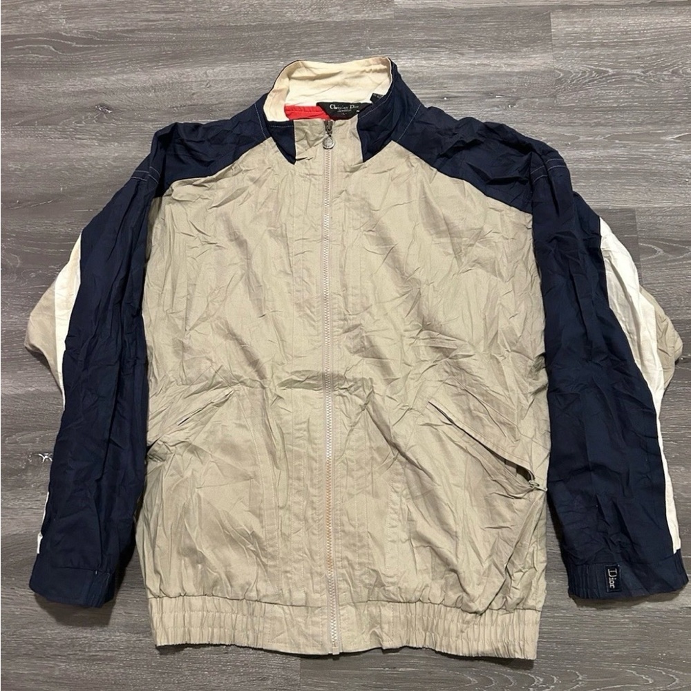 Christian Dior Monsieur Vintage 90s Color Block Zip Up Jacket Size L